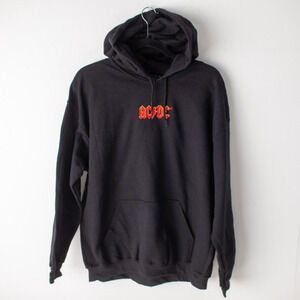 AC/DC Cozy Fleece Studded AC/DC Hooded Sweatshirt Vinyl Icons X-Large‎
